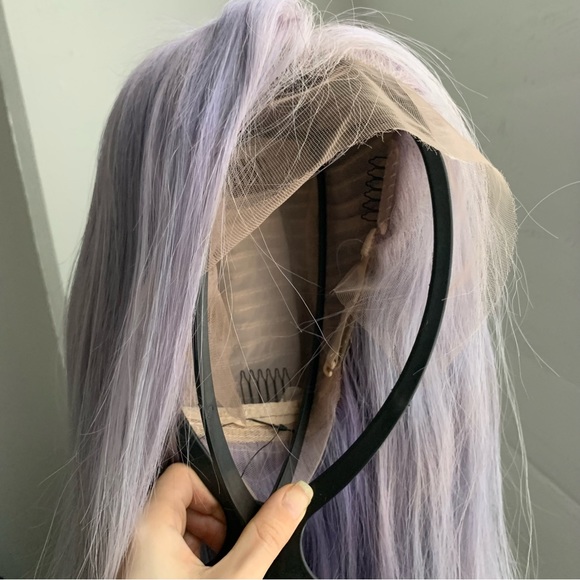 Hair Queen LA NEW* Amethyst/Lilac/Purple 100% Human Hair Wig, 18 inches - Picture 8 of 9
